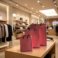 Sacs d'emballage pour vêtements, en matériau composite PP, sacs d'emballage réutilisables pour les boutiques de cadeaux et les supermarchés