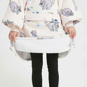 Usine pas cher couverture à capuche en flanelle pour adulte en gros grande couverture sherpa douce couverture portable surdimensionnée sweat-shirt polyester - Product Image 6