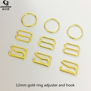 Accessoires de <span class=keywords><strong>soutien</strong></span>-<span class=keywords><strong>gorge</strong></span> Boucle en métal de 12mm Anneaux de sangle de <span class=keywords><strong>soutien</strong></span>-<span class=keywords><strong>gorge</strong></span> en alliage de zinc plaqué or Curseurs et crochets - Product Image 3