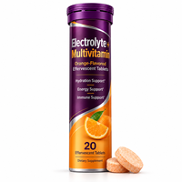 Comprimés effervescents multivitaminés électrolytiques avec vitamine C 1000mg, complexe B, zinc, saveur orange, vente en gros OEM