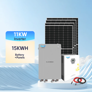 Système d'énergie solaire complet hors réseau 11 kW avec batterie 15 kWh, double MPPT, pour usage domestique, 10 panneaux solaires 550 W, montage sur toit - Product Image 1