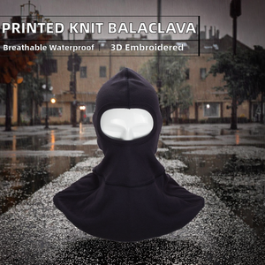 Masque unisexe personnalisé, imprimé, tricoté, style camouflage, balaclava, 100% acrylique, respirant et imperméable - Product Image 2