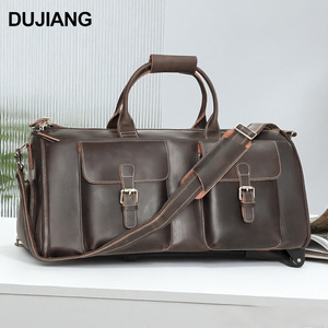 กระเป๋าเดินทางหนังแท้ Dujiang ขนาด 36-55 ลิตร พร้อมล้อ สำหรับการเดินทางท่องเที่ยว - Product Image 2