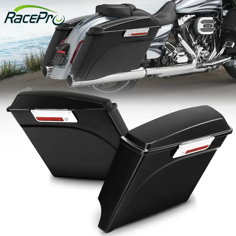 RACEPRO ABS tas sadel sepeda motor, tas pelana sepeda motor keras kotak samping tahan air untuk Harley Davidson Touring 1993 2013