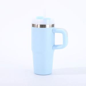 Car <b>Mug</b> Handle Travel 14oz Tumbler Insulated Stainless Steel Double Wall Cup Lid Straw Non-Slip - Product Image 5