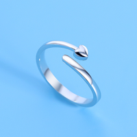 Bague de couple minimaliste populaire en forme de cœur, ajustable, pour fiançailles ou promesse, bijou tendance