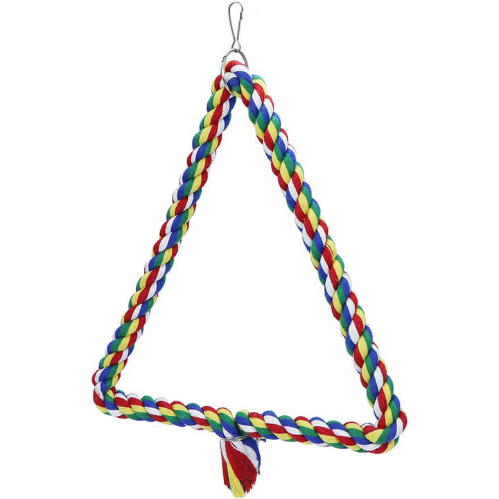 Parrot Triangle Rope Perch With Bells Cotton Rope Bird Perch Climbing ...