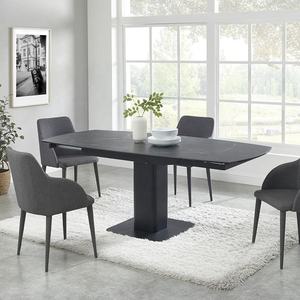 <span class=keywords><strong>Table</strong></span> à manger en céramique à rotation pivotante 360 avec 6 sièges Chaise de salle à manger fabriquée par un tabouret en métal avec un dessus en pierre frittée en céramique de 12mm - Product Image 1