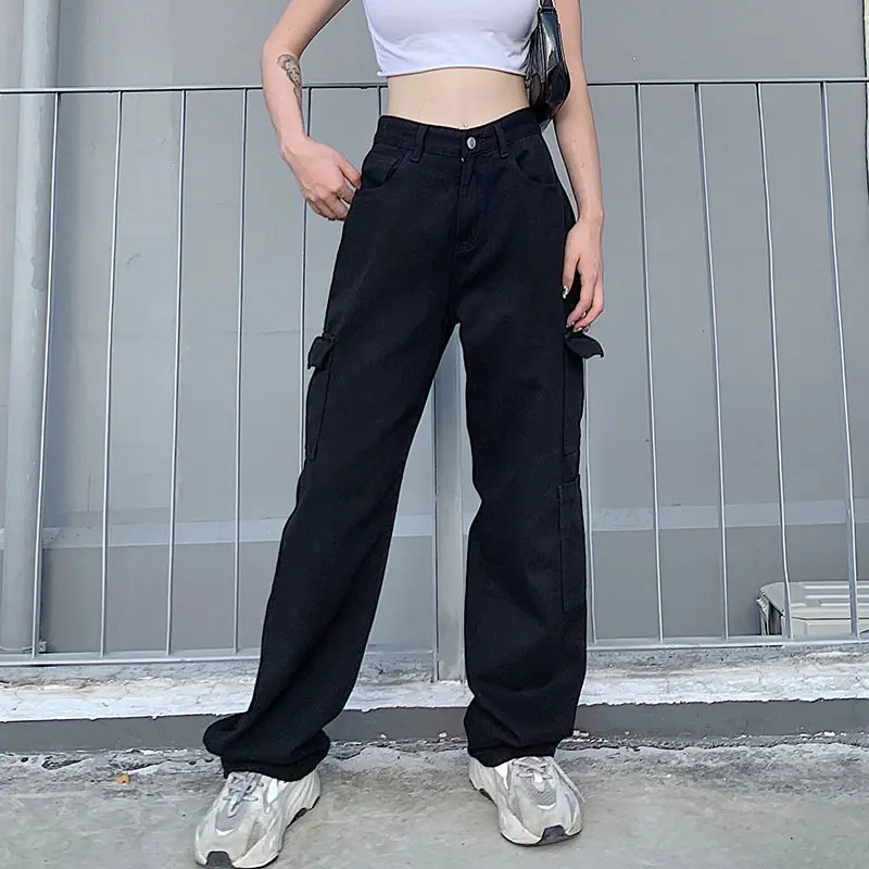 Baggy Denim Mom Jeans Vrouwen Hoge Taille Vintage Oversized Cargo Broek Casual Streetwear Harajuku Jeans Femme