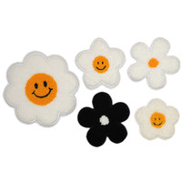 Décoration de bébé à fleurs personnalisées patchs en chenille en stock patchs de broderie en serviette