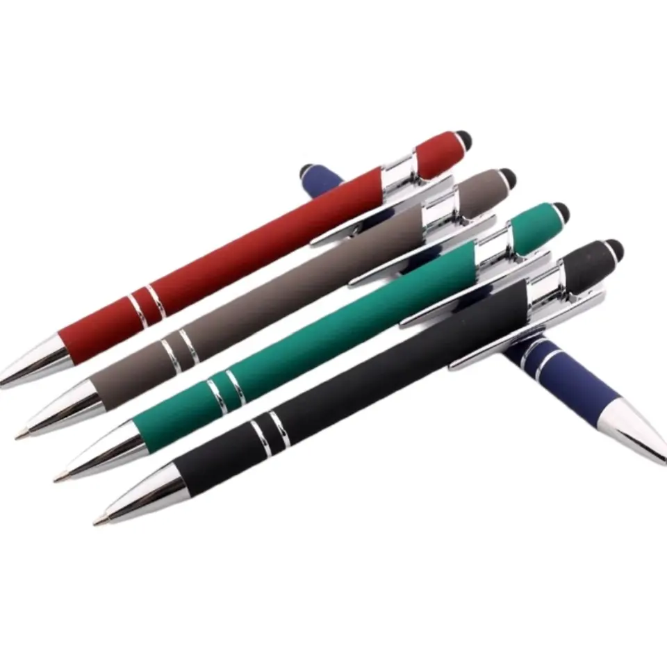 Wholesale Promotional New Multifunction Ball Stylus Soft Touch Screen Pen With Custom Logo Metal Ballpoint Pens