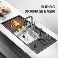 Évier de cuisine intelligent multifonctionnel en acier inoxydable portatif moderne de grande taille pour ferme commerciale CE