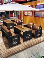 Tables et chaises de bistrot en fer forgé de style industriel rétro, mobilier pour brasserie, chaises de bistrot et table à manger