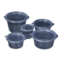 Contenant rond transparent scellé pour sauce chili, en plastique PP, jetable, avec couvercle articulé, 1oz, 2oz, 3oz, 4oz