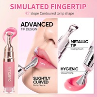 Gloss à lèvres liquide hydratant et repulpant à tête de massage métallique effet miroir, réduit les rides des lèvres