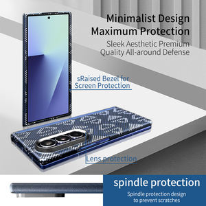 Étui de téléphone de luxe en <span class=keywords><strong>fibre</strong></span> d'aramide léger pour Z Fold7, antichoc, anti-traces de doigts, avec anneau magnétique, personnalisé - Product Image 2