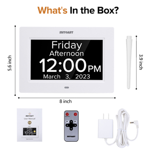 Horloge murale avec écran LCD à luminosité automatique, lecture vidéo, <span class=keywords><strong>pour</strong></span> la maladie d'<span class=keywords><strong>Alzheimer</strong></span> et la démence, 7 pouces, bureau, salon, USB - Product Image 6