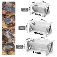Mini barbecue portable au charbon de bois avec sac de rangement, idéal pour le camping, la cuisine en plein air, la randonnée et les pique-niques