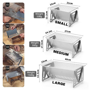 <span class=keywords><strong>Mini</strong></span> barbecue portable au charbon de bois avec sac de rangement, idéal pour le camping, la cuisine en plein air, la randonnée et les pique-niques - Product Image 3