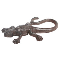 Support mural en fonte marron antique pour plantes, design Gecko/Lézard, vente en gros directe usine pour la décoration intérieure