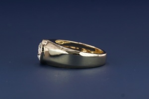 Bague en or 14 carats avec diamant synthétique pour homme, bague de mariage moderne de haute qualité avec diamant créé en laboratoire, bijoux de luxe pour homme - Product Image 4