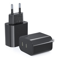 Chargeur rapide HNT 20W GaN avec 2 ports Type-C PD 3.0 Certifié CE FCC Adaptateur mural pour ordinateurs portables et tablettes Prise US EU
