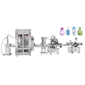 Automatic Dairy Bottle/Bottling Paste Liquid Filling Capping Labeling Sealing Packaging Machine for Shampoo Cosmetic Cream