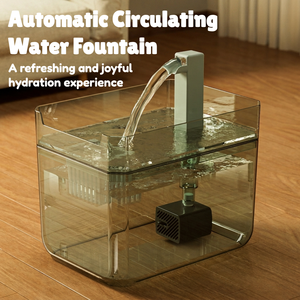 Bebedero para Mascotas Transparente de 1.6L, Fuente de Agua Automática con Circulación Continua para Perros y Gatos, Dispensador de Agua para Mascotas de Interior - Product Image 1