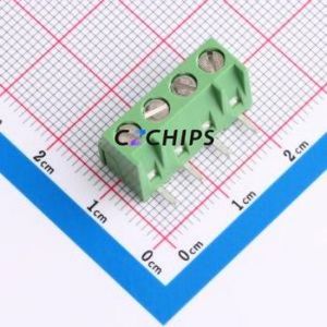 284093-4 <b>Screw</b> Terminal <b>Block</b> Through hole Component (THT),P=5mm Connector 5mm Green Through Hole 4P - Product Image 1