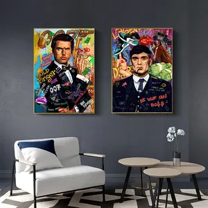 עיצוב הבית Cuadros הצלחה לעשות כסף פוסטרים עשיר כסף קיר אמנות ממוסגר בד מופשט גרפיטי פופ תמונות - Product Image 2