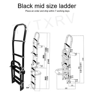Escalera de RV de alta calidad TYTXRV, escalera de escalada <span class=keywords><strong>plegable</strong></span> Exterior negra, escalera de RV de aleación de aluminio <span class=keywords><strong>para</strong></span> coche, <span class=keywords><strong>caravana</strong></span>, escalera de puerta trasera personalizada - Product Image 3