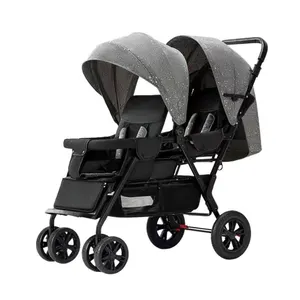 双人婴儿车可坐可躺便携式折叠双人前后座椅婴儿车双人儿童婴儿车双人汽车