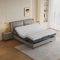 Healthtech Cadre de lit réglable Cadre de lit double queen size Lit et matelas réglables en deux parties