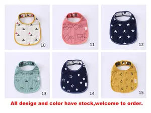 15 Style Infant Baby Girl Boy Bib Kid Toddler Dinner Food Feeding Bibs Double Deck Cotton Burp Cloths Saliva Towel Baby Bib