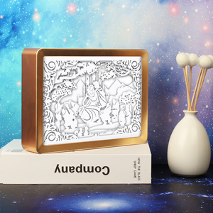 Lanterne en papier <span class=keywords><strong>de</strong></span> style conte <span class=keywords><strong>de</strong></span> fées <span class=keywords><strong>Grimm</strong></span>, <span class=keywords><strong>Blanche</strong></span>-<span class=keywords><strong>Neige</strong></span>, à faire soi-même, 7 feuilles, boîte à lumière découpée en papier, lampe <span class=keywords><strong>de</strong></span> chevet pour chambre d'enfant - Product Image 3