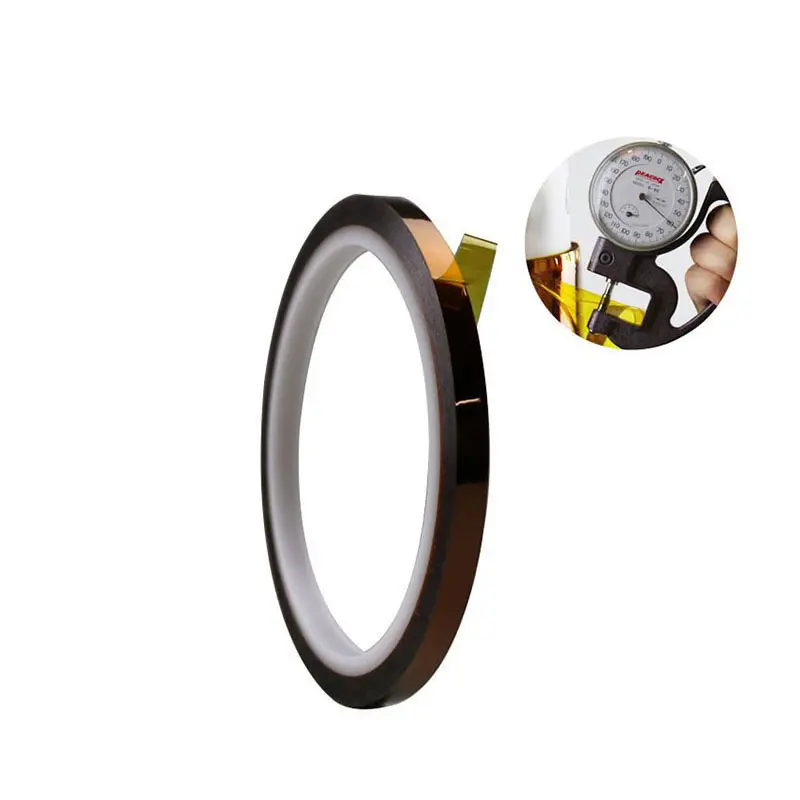 Antiestático ámbar 0.055mm resistente al calor Ka pton transparente Self PI ESD película cinta poliimida silicona cinta adhesiva