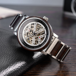 Reloj de Madera Automático de Lujo para Hombre BOBO BIRD, Reloj Mecánico de Madera Popular, Diseño de Esqueleto Clásico Genuino Luminoso - Product Image 4