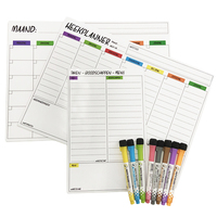 Tableau blanc magnétique personnalisé, résistant aux taches, effaçable à sec, tableau blanc magnétique, réfrigérateur, calendrier magnétique, planificateur hebdomadaire magnétique