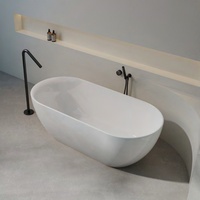 Baignoire autoportante ovale en acrylique blanc de luxe, grande taille, idéale pour les villas, bon prix