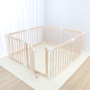 बच्चे के खेल इनडोर सुरक्षा बाड़ बड़े खेल गतिविधि क्षेत्र लकड़ी के फोल्डेबल प्लेपेन यार्ड बच्चों के लिए फर्नीचर - Product Image 2