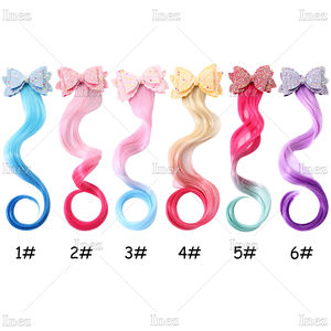 Extension per capelli per bambini Glitter fiocchi carini per bambini accessori per capelli per bambine - Product Image 4