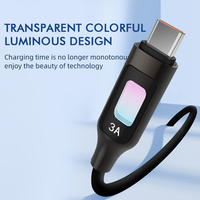 Kabel Data pengisian daya Cepat silikon tahan lama 3A PD27W 60AW 1m OEM/ODM kabel USB tipe-c