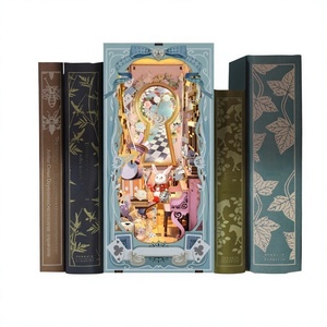 Jingkong Original Design Alices Tea Party Diary, pièce <span class=keywords><strong>d</strong></span>écorative en bois exquise, livre pop-up 3D à monter soi-même, cadeau idéal - Product Image 1