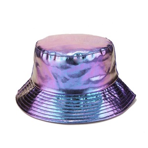 Nouveau design personnalisé blanc adultes unisexe réfléchissant double face réversible PU casquette <span class=keywords><strong>de</strong></span> sport seau chapeau - Product Image 3