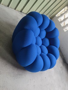Canapé Bulle Moderne de Luxe Disen, Monoplace, Bleu, Tissu 5D, Éponge Haute Densité, Pieds en Bois, Modulaire pour Salon - Product Image 5