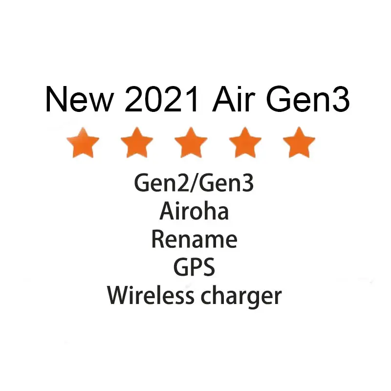 2021 नई मूल गुणवत्ता मजबूत बास <span class=keywords><strong>लक्स</strong></span> पीढ़ी 3 क्लोन Air3 शीर्ष संस्करण वायरलेस हवा जनरल 3 Earbuds