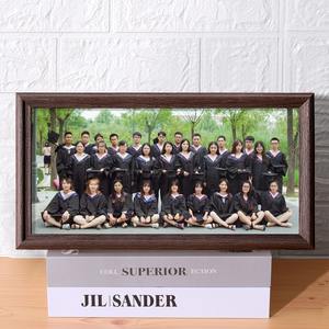 Cadre <span class=keywords><strong>photo</strong></span> de graduation rectangulaire en bois moderne et élégant fait à la main, avec support en émail imprimé UV panoramique, <span class=keywords><strong>collage</strong></span> de Thanksgiving, noyer - Product Image 4