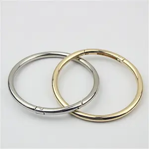 Karabiner pegas logam 75mm, cincin O, cincin kait pegas, cincin kunci Oval, gerbang terbuka, cincin O, emas, sampel gratis, paduan seng, bulat, 1 warna