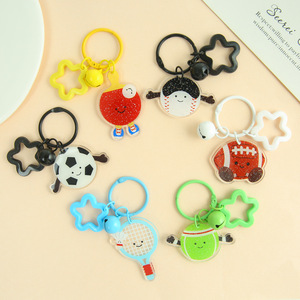 Pendentif boule <span class=keywords><strong>de</strong></span> dessin animé mignon acrylique léger <span class=keywords><strong>Tennis</strong></span> <span class=keywords><strong>de</strong></span> <span class=keywords><strong>Table</strong></span> Football porte-clés tout match accessoires bricolage sac créatif suspendu - Product Image 2