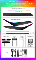 Kit d'amélioration de la bande lumineuse intérieure du tableau de bord Cardoo 64 couleurs en fibre de carbone pour Toyota Auris Corolla IM 2019-2023